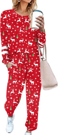 Womens Ekouaer Loungewear Sweatsuit 2-Piece Tracksuit - Soft Comfort