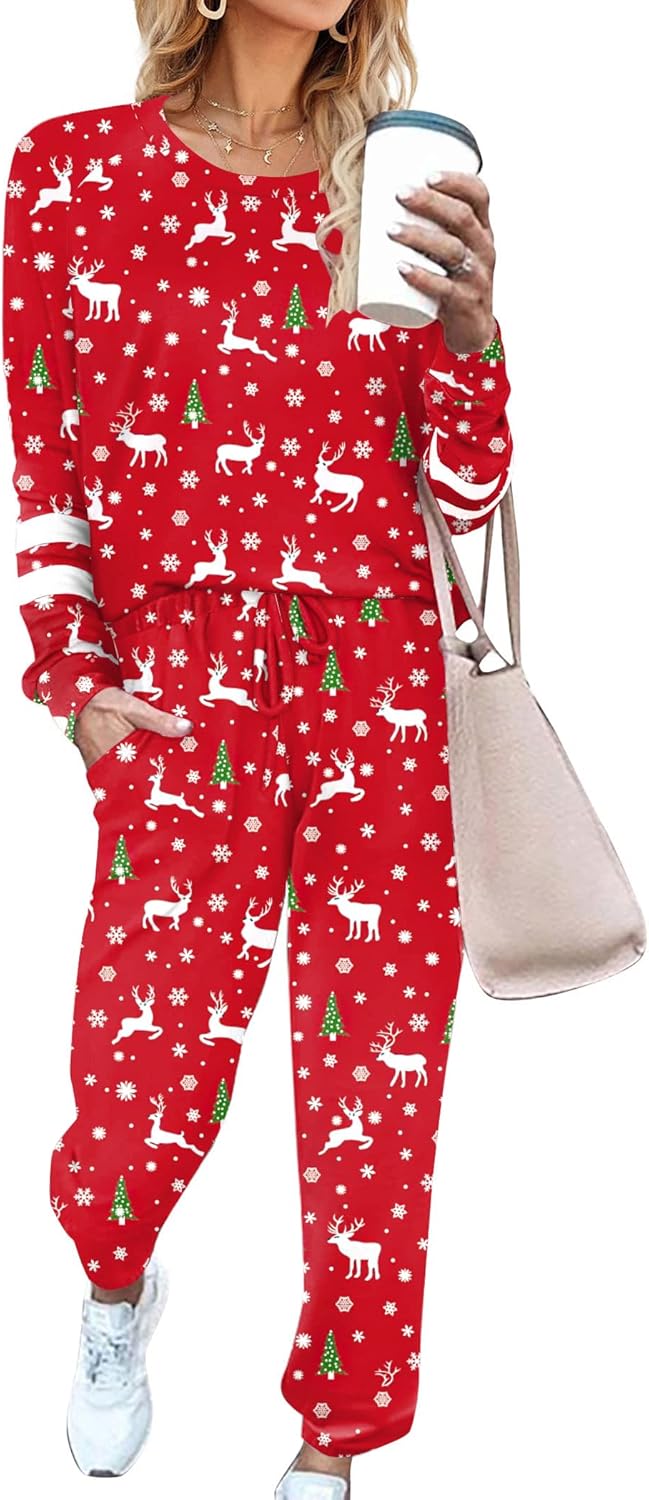 Ekouaer Loungewear Set for Women - Cozy Pajamas with Pockets