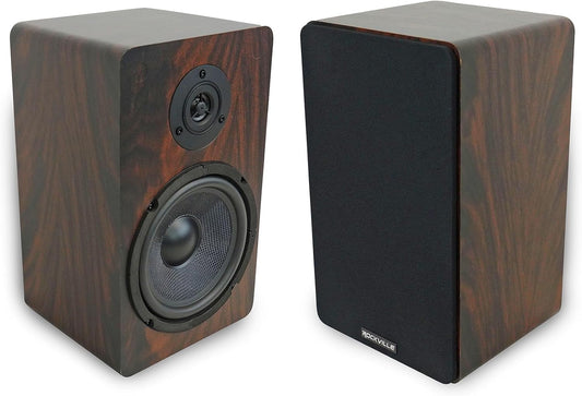 Rockville Dark Wood Bookshelf Speakers - Rich Sound