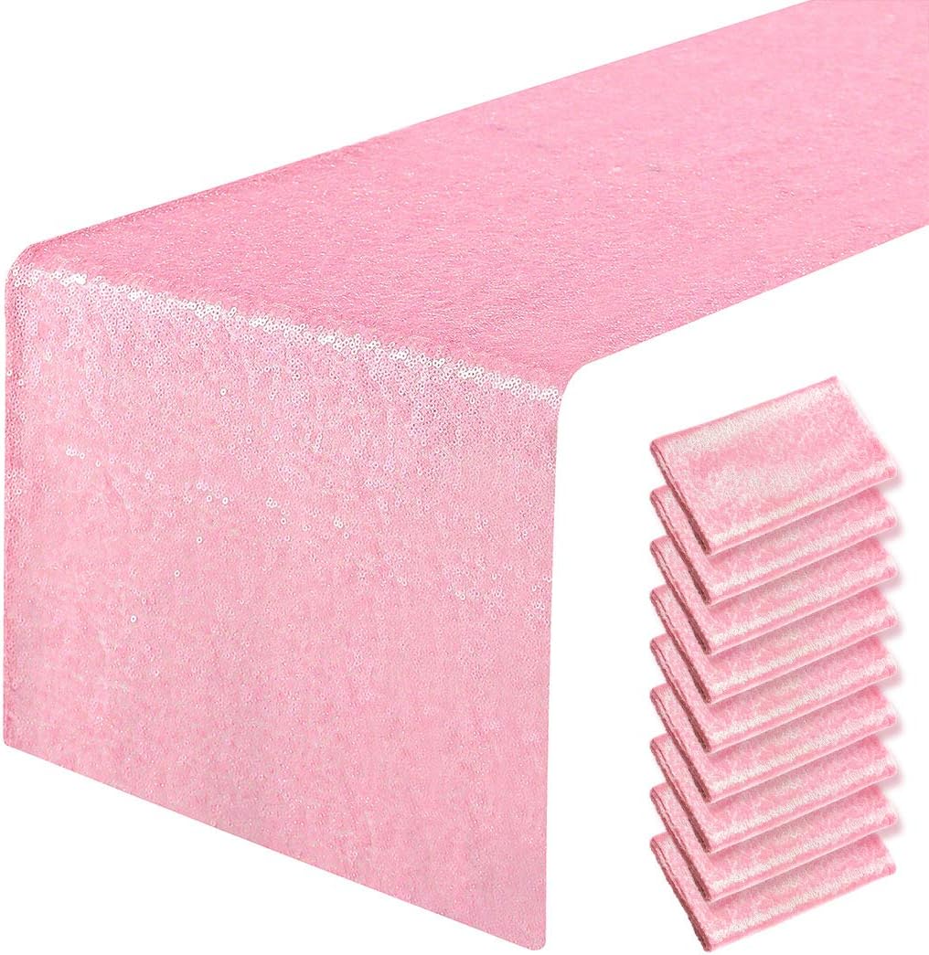 Pink Sequin Table Runner for Weddings and Celebrations