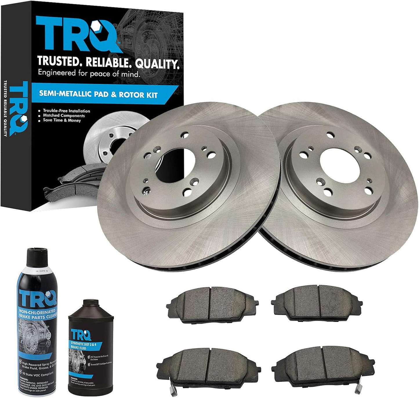 TRQ Front Brake Pad & Rotor Kit for 2005-2006 Honda CR-V
