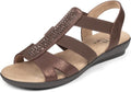 Women's Comfort Flat Sandals with Rhinestone - Slip On Slingback