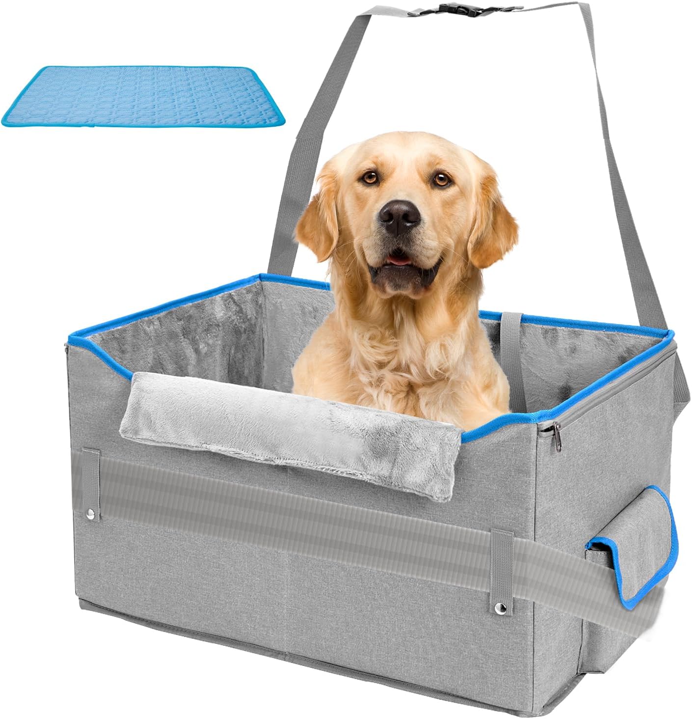 Portable Dog Car Seat with Cooling Mat for Small Dogs