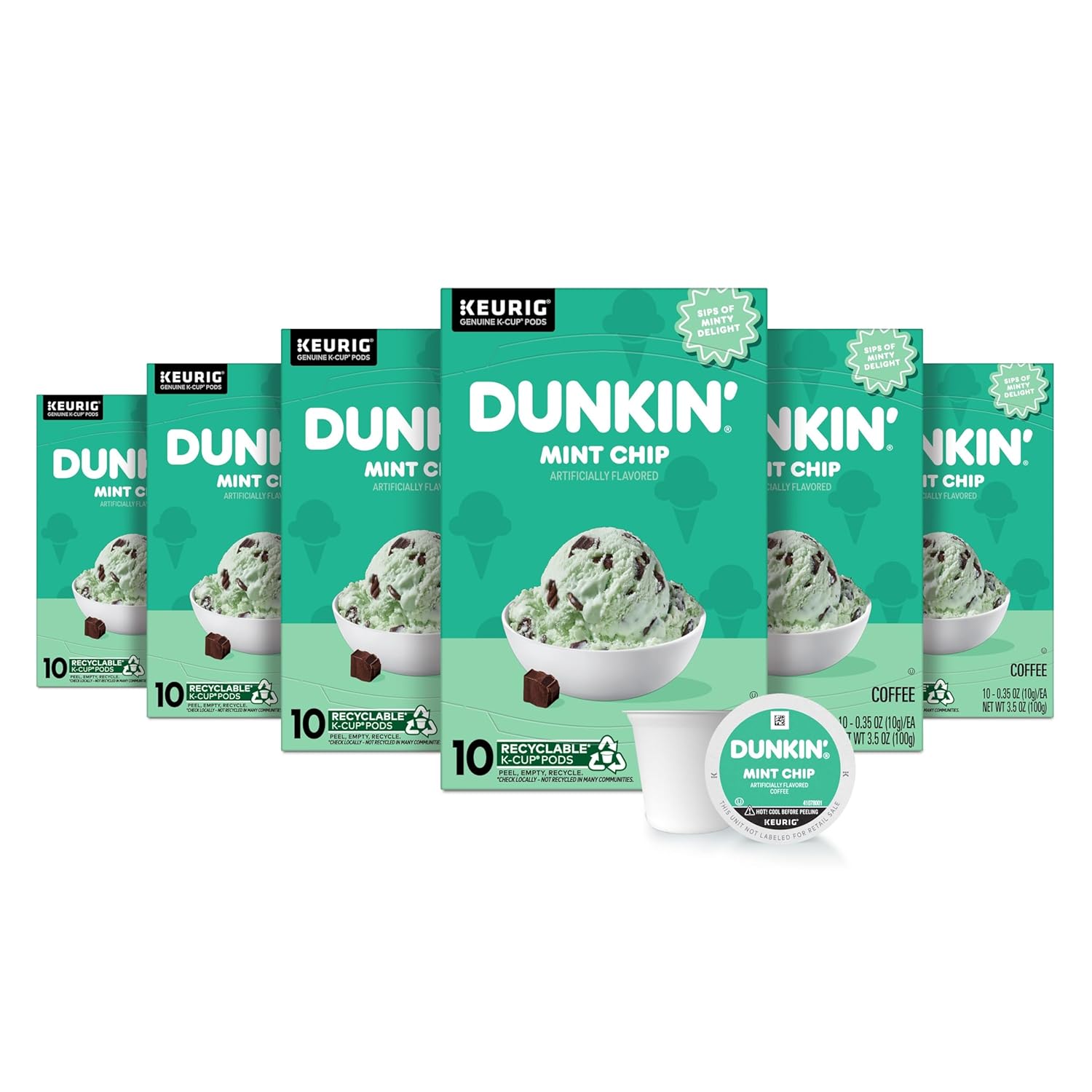 Dunkin Mint Chip K-Cup Pods - Indulge in Minty Chocolate Bliss