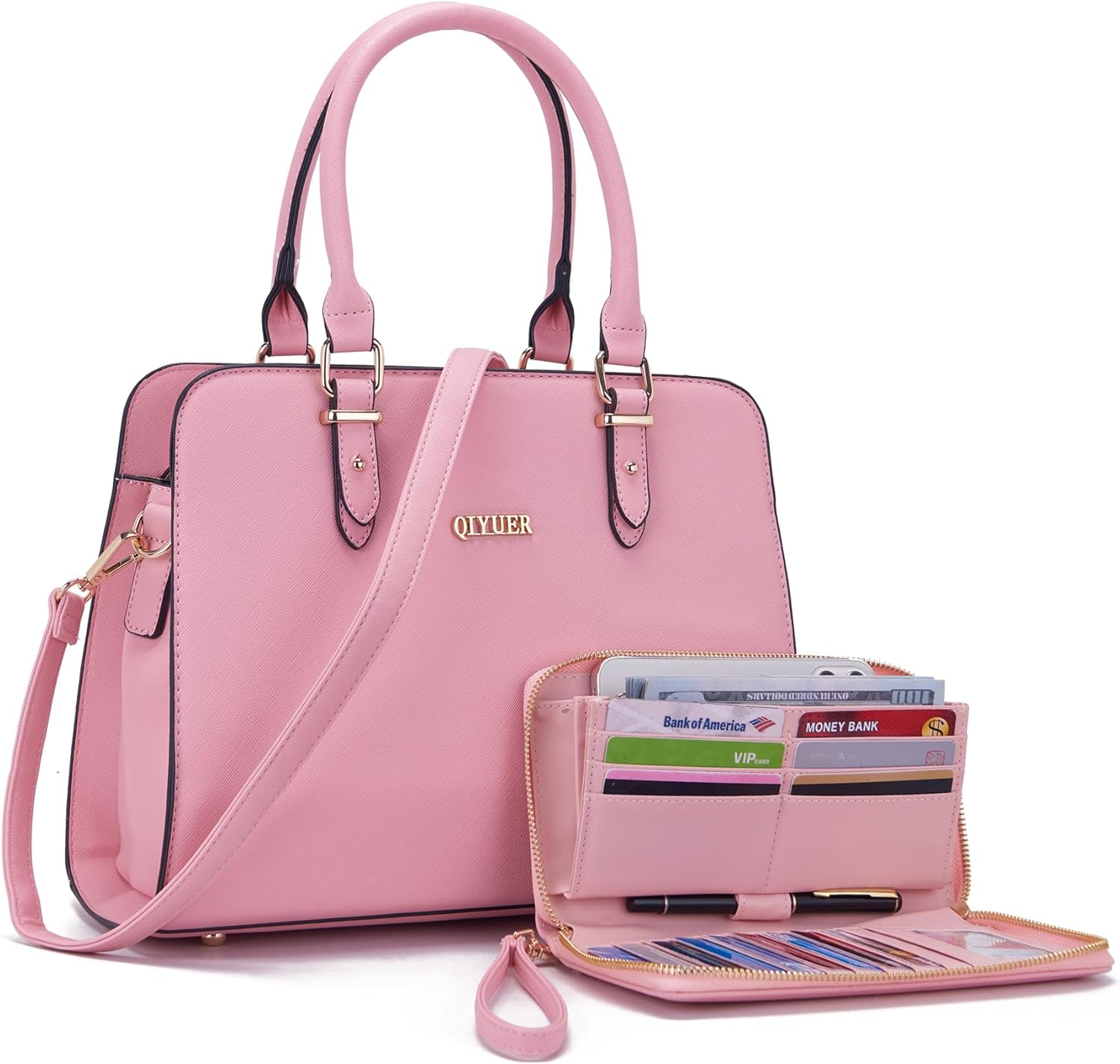 Qiyuer Satchel Purses For Women Top Handle Bag Set Review