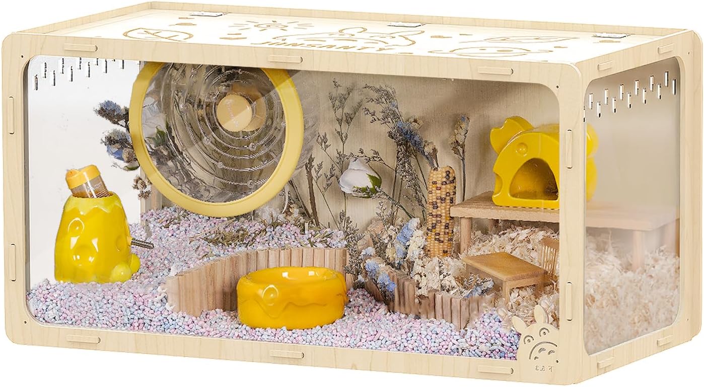 31.5 inch Wooden Hamster Cage for Syrian and Dwarf Hamsters