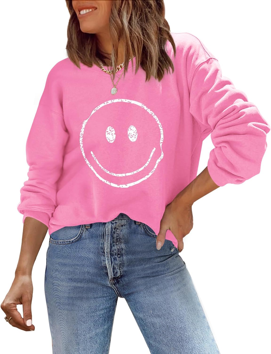 Smile Face Sweatshirt by ReachMe - Cute & Comfy!