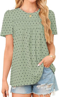Womens Summer Crewneck Short Sleeve Chiffon Lace Top - Flowy Boho 2025