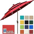 EliteShade 9ft Patio Umbrella with Built-in LED Lights for Outdoors