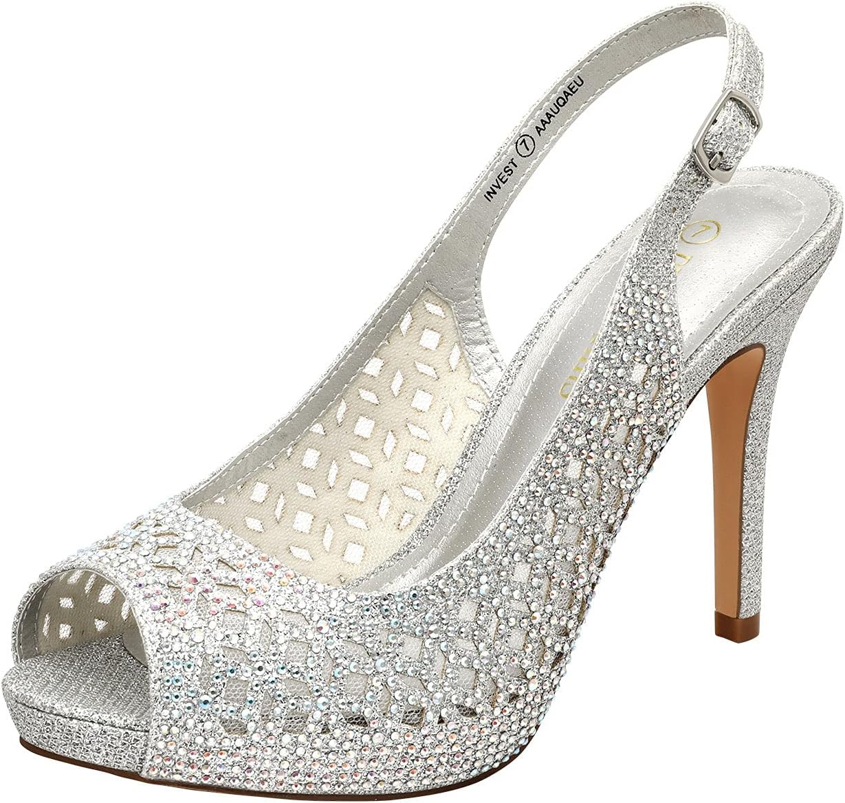 DREAM PAIRS Women's High Heels Platform Dress Pumps with Rhinestones