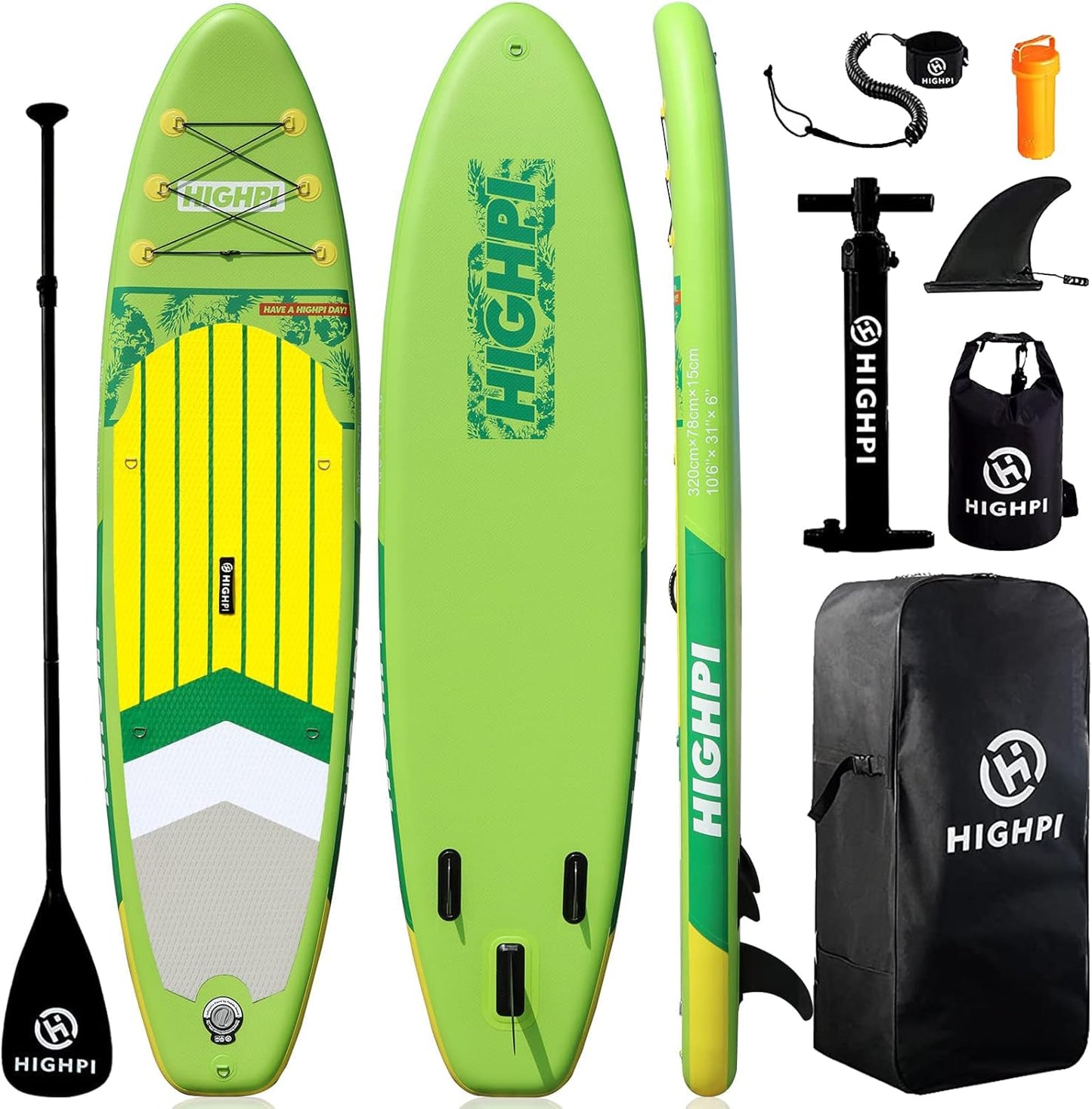 Highpi Inflatable Stand Up Paddle Board for Surfing & Yoga