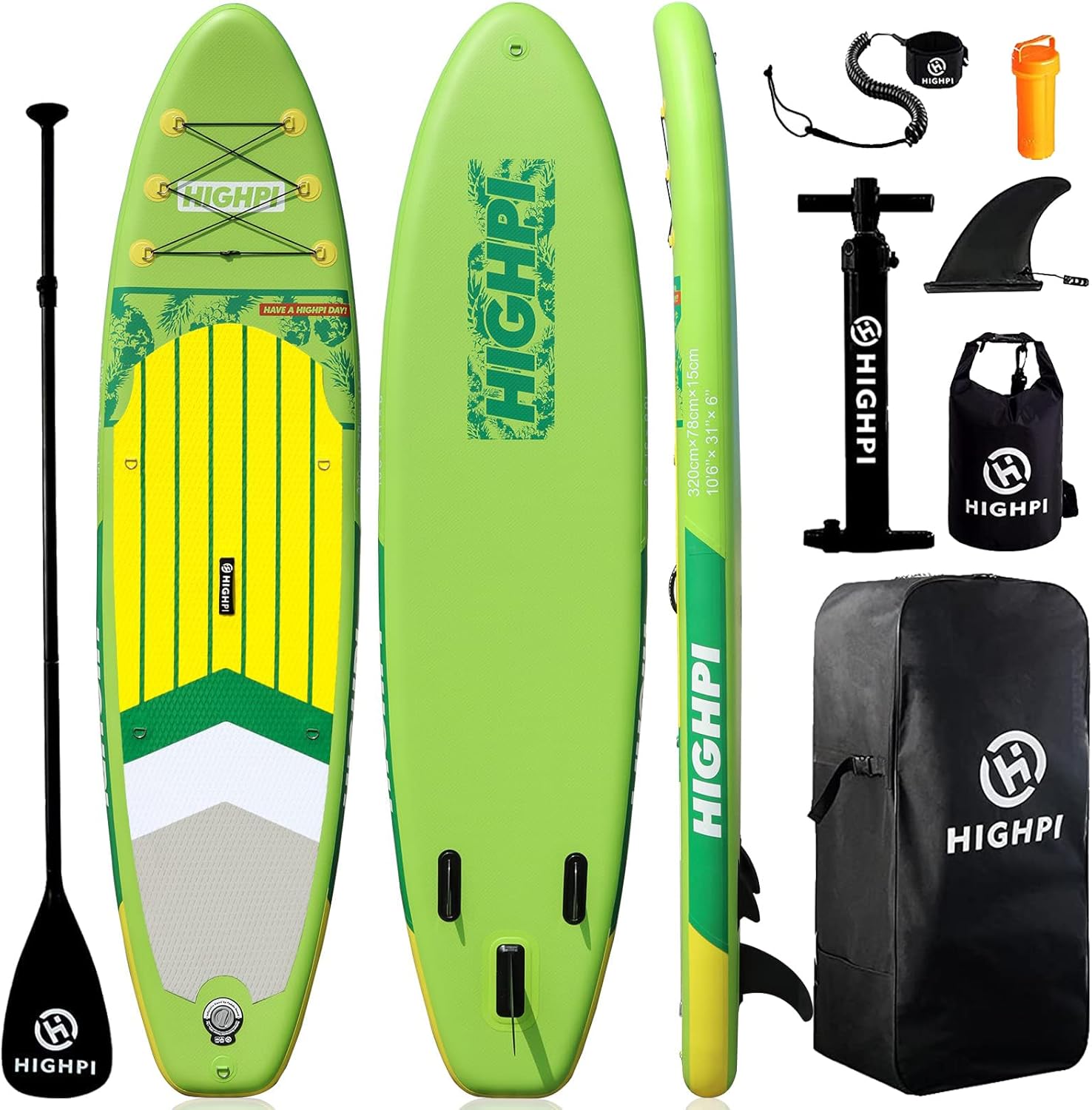 Highpi Inflatable Stand Up Paddle Board for Surfing & Yoga