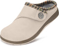 Wide Width Suede Fuzzy Slippers for Women - Warm Removable Cushion