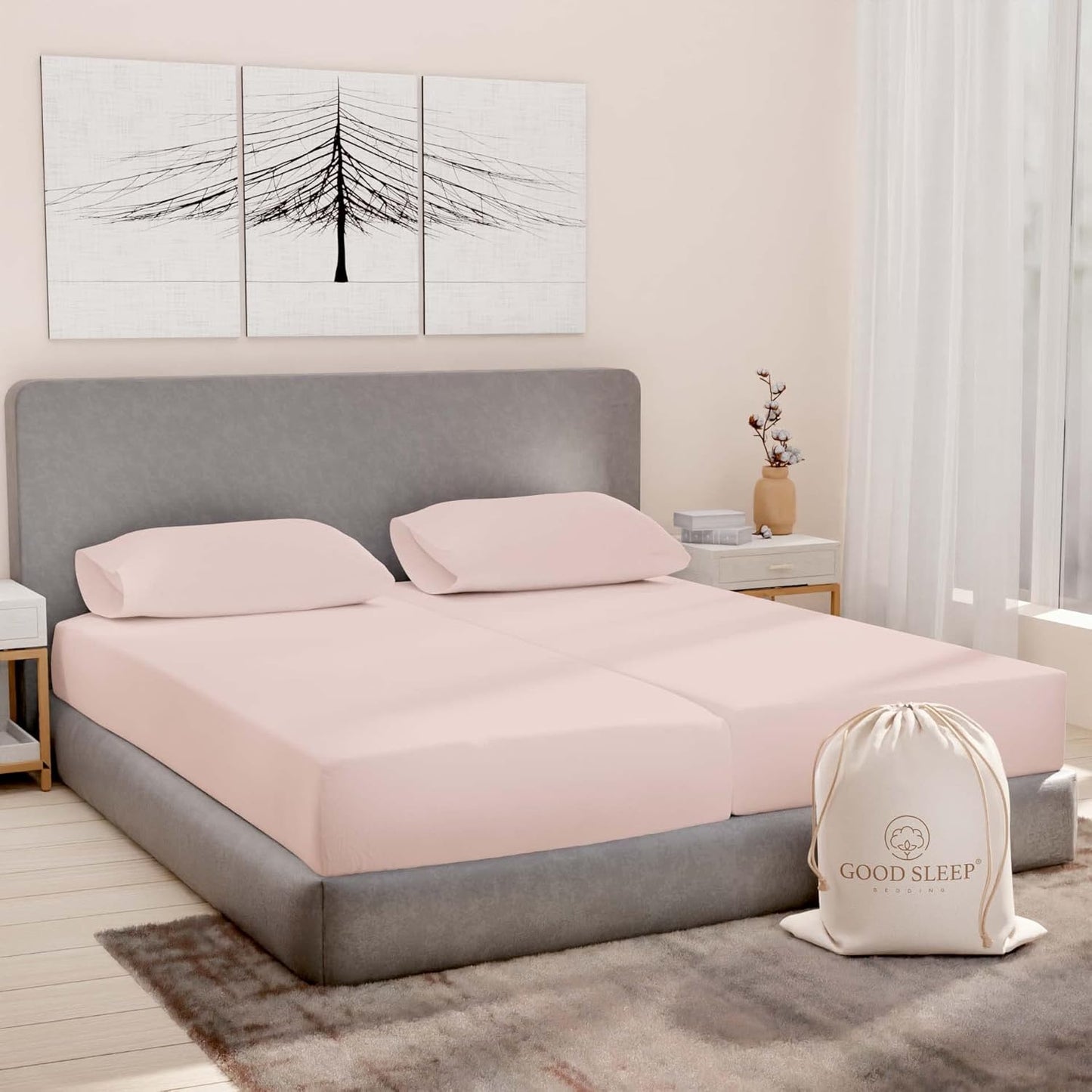 Luxury Split King Sheets Set - 1000 TC Egyptian Cotton Bliss