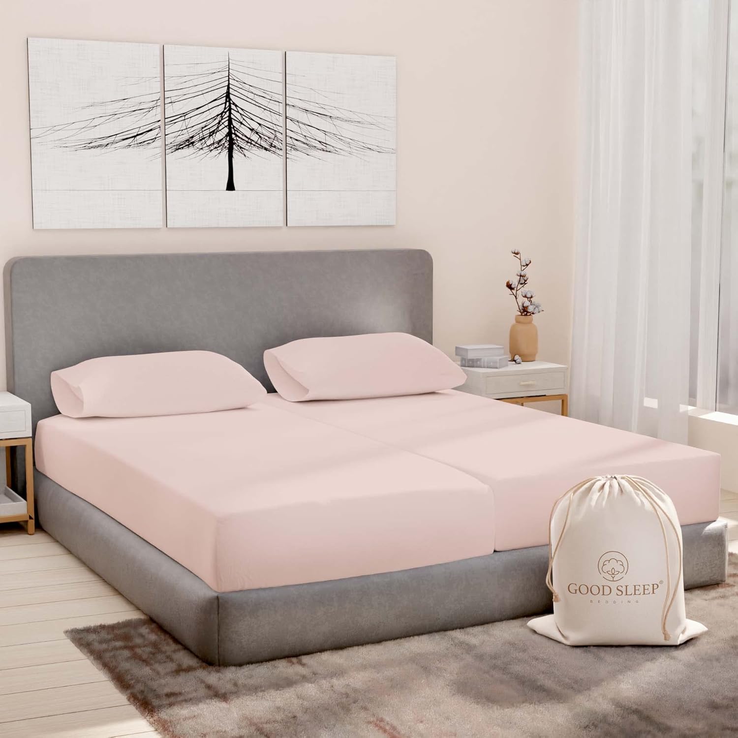 Luxury Split King Sheets Set - 1000 TC Egyptian Cotton Bliss