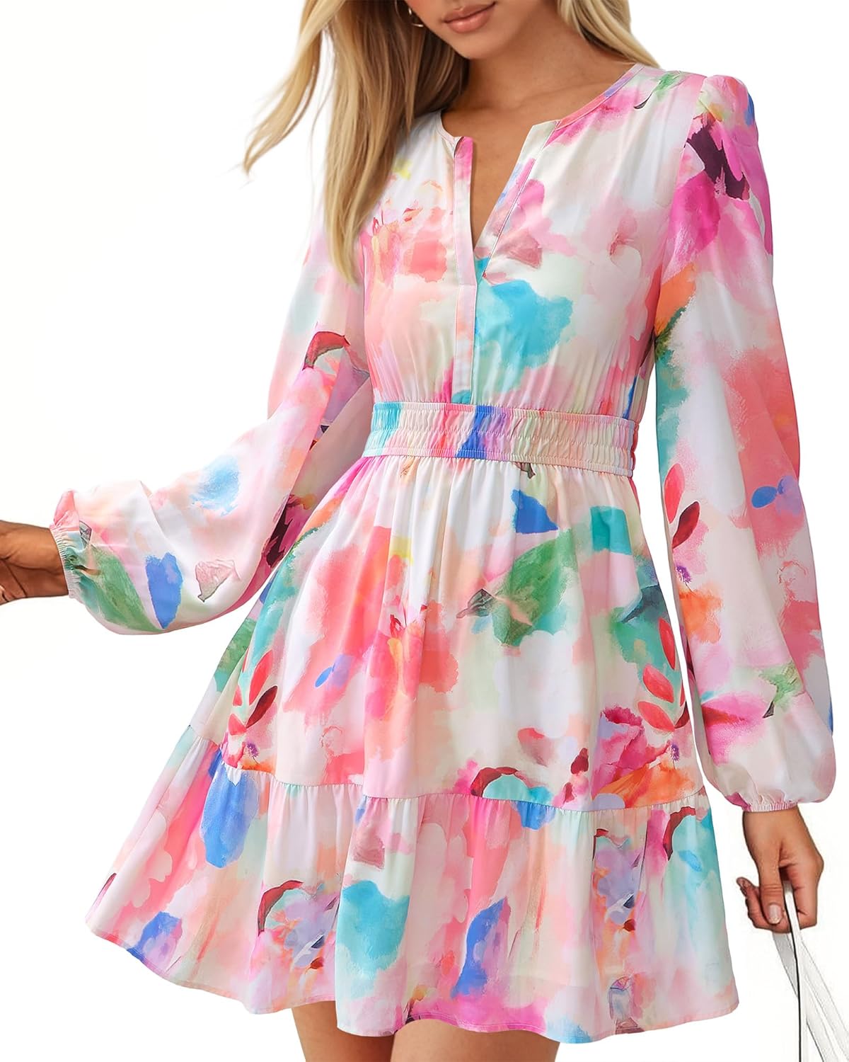 BTFBM Fall Dresses for Women Long Sleeve Mini Wedding Guest