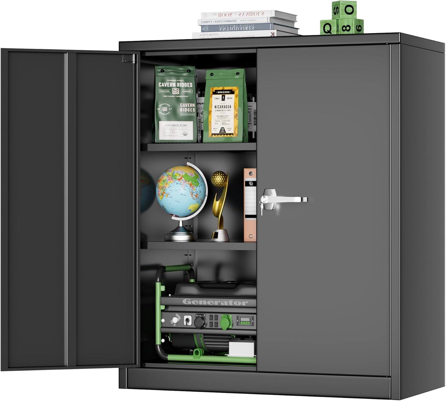 Greenvelly Metal Storage Cabinet: Lockable Steel Utility Locker