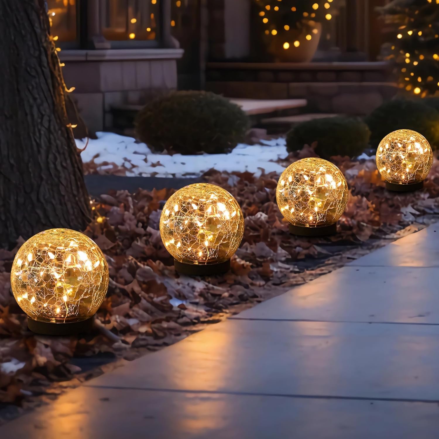 Solar Globe Lights Outdoor Waterproof for Lawn and Garden Decor