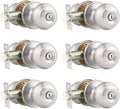 Probrico Privacy Door Knobs with Lock - Keyless Brushed Nickel Set