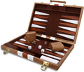 Backgammon Set Classic Board Game with Premium Leather Case - Portable