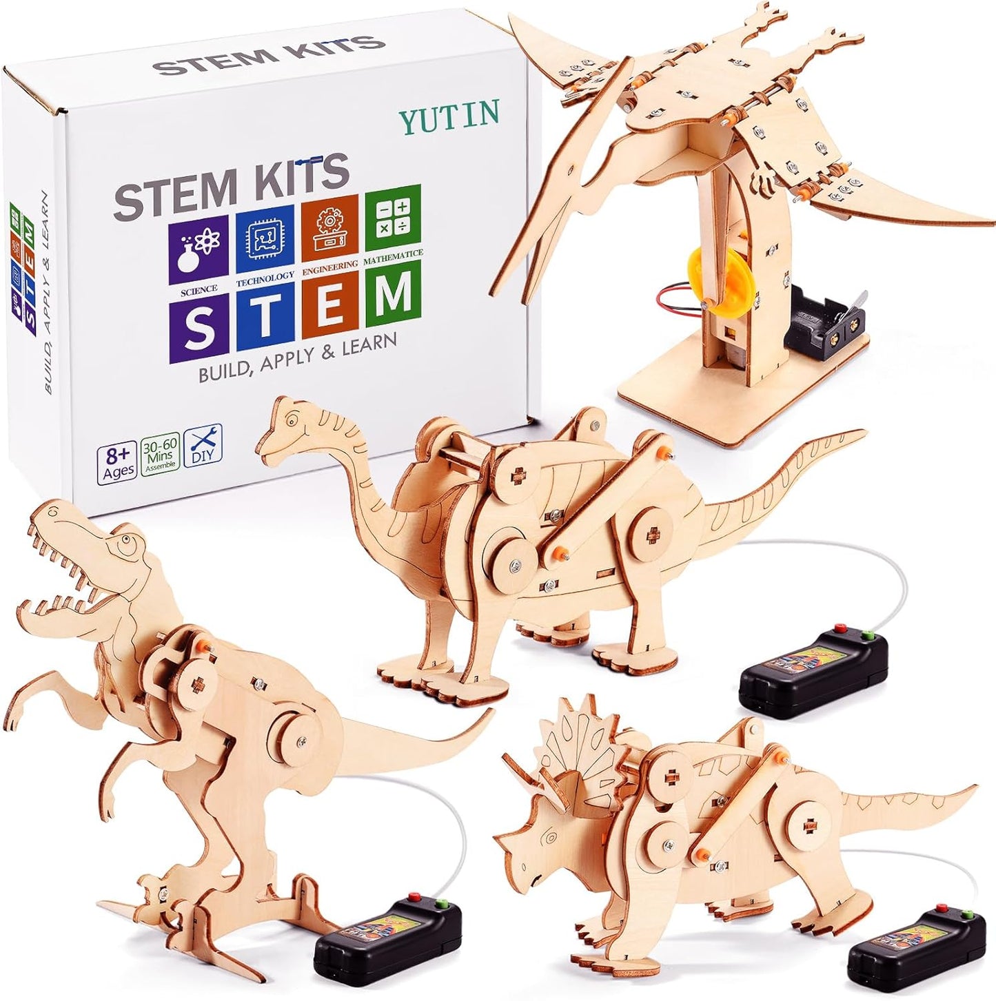 YUTIN Dinosaur STEM Wood Kit - Build & Learn
