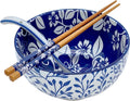 Japanese Ceramic Bowl Set w/ Non-slip Spoon & Chopsticks - Versatile & Stylish
