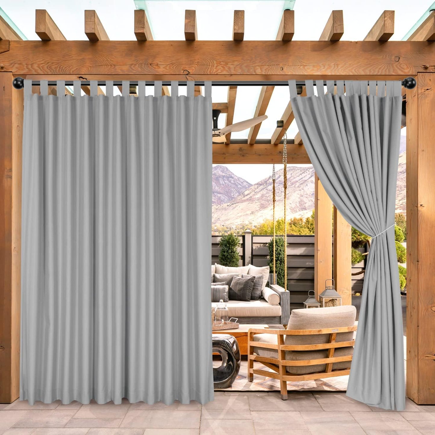 BONZER Wide Outdoor Curtains for Patio Waterproof Privacy