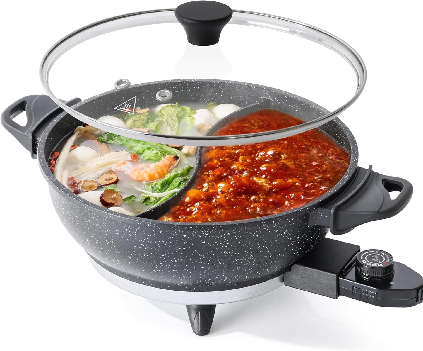 TWINTM Electric Hot Pot with Divider for Family Meals and More