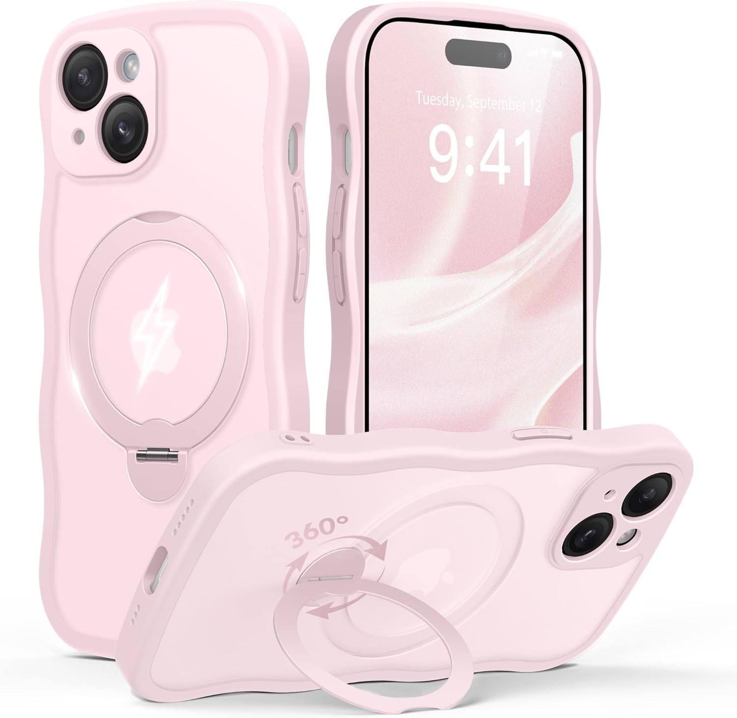 GolbinBox iPhone 15 Case with 360 Spin Magnetic Stand