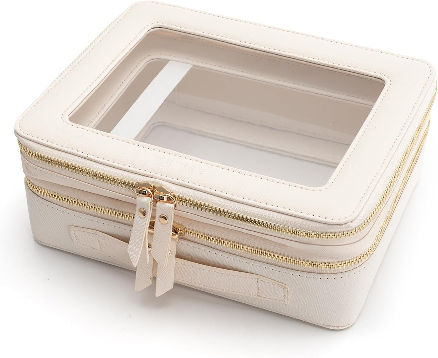 Aveniee Clear Makeup Bags - Double Layer Cosmetic Case for Travel