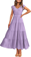 PRETTYGARDEN Women's Summer Flowy Maxi Dress - Flattering Smocked Line