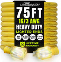 75ft Outdoor/Indoor Extension Cord 16/3 Gauge Heavy Duty - Durable