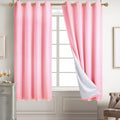 Diraysid 100% Blackout Pink Linen Curtains W52 x L72 in - Sleep Better