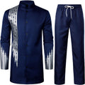 ZEROYAA Men's Traditional African Dashiki Suit - Stylish 2 Piece Set