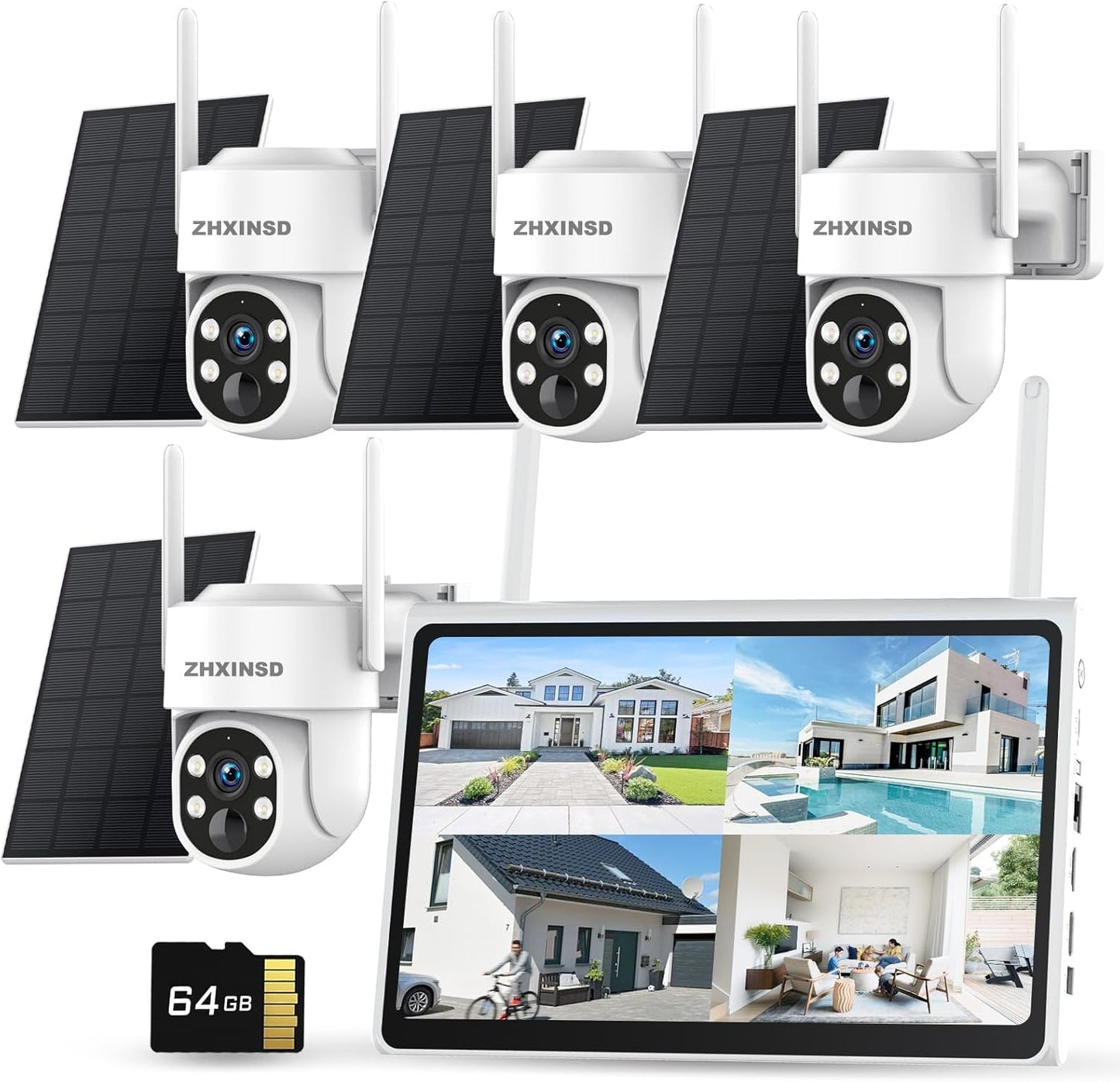 2.5K Outdoor Solar Wireless Security Camera System for Home