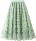 Dirholl A-Line Fairy Tulle Layered Midi Skirt - Charming Everyday Look