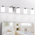 Quntis 5 Light Brushed Nickel Bathroom Light Fixture - 5-Color