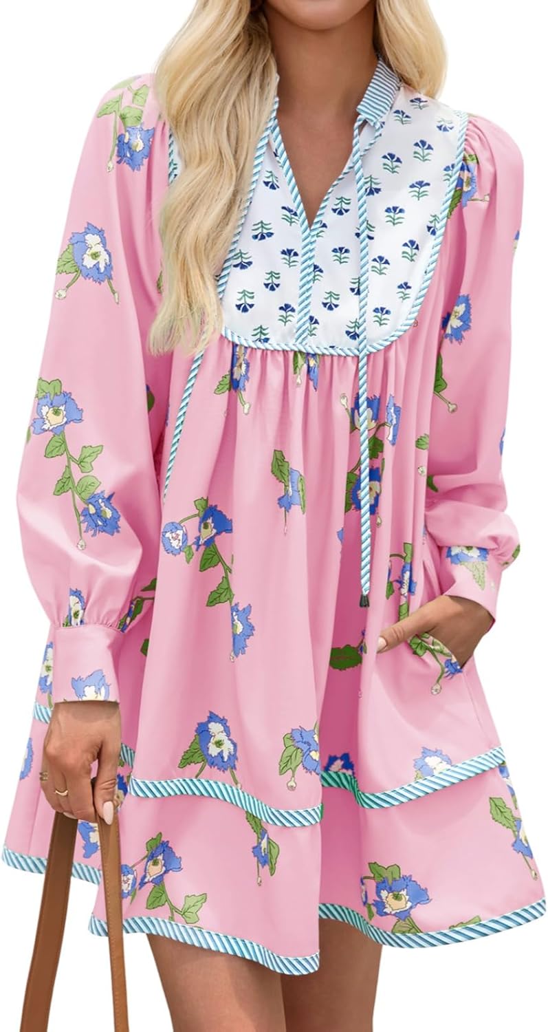 Womens Casual Floral Mini Dress for Boho Style Lovers