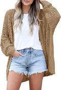 Mafulus Crochet Cardigan Kimono Boho Open Front Oversized Knit