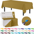 Party Solids 54 in x 300 ft Gold Plastic Table Cover Roll - Cut