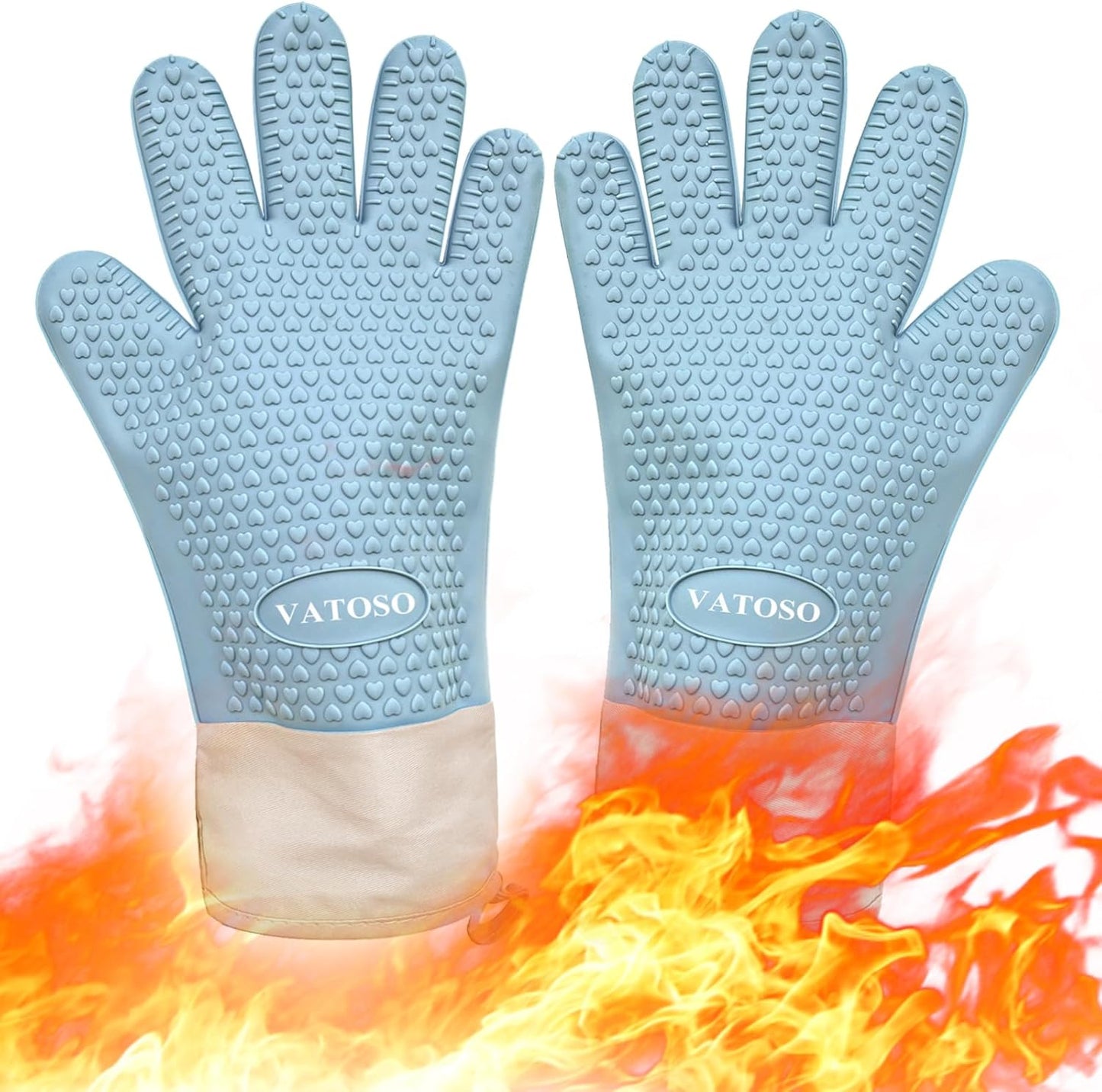 VATOSO Heat Resistant BBQ Gloves - Beat Fire Safely