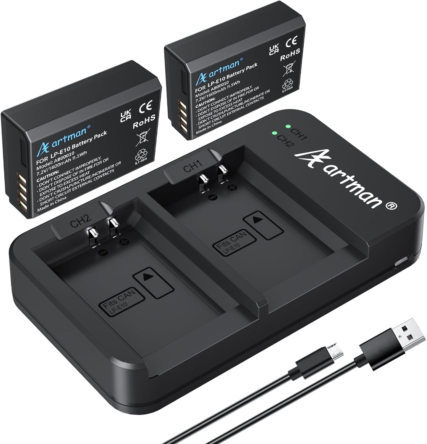 Power up Canon Cameras with Artman Dual Charger!