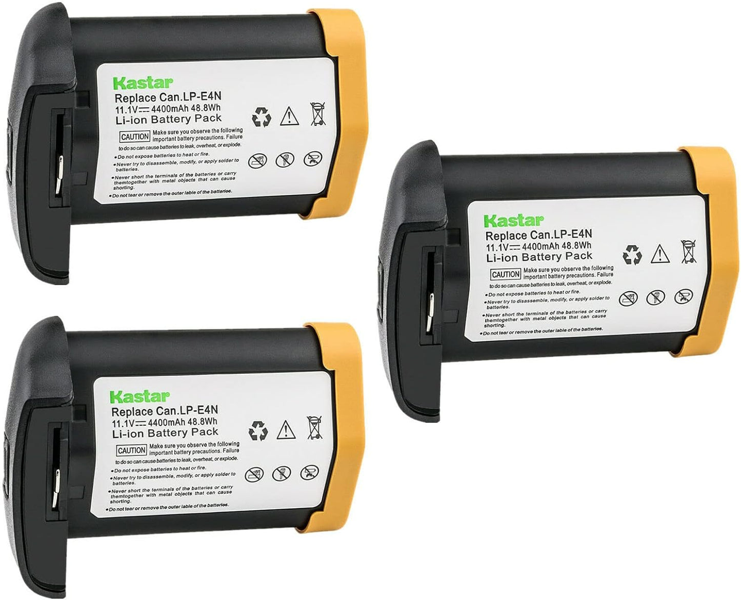 Kastar 3-Pack 11.1V 4400mAh LP-E4N Battery Replacement for Canon