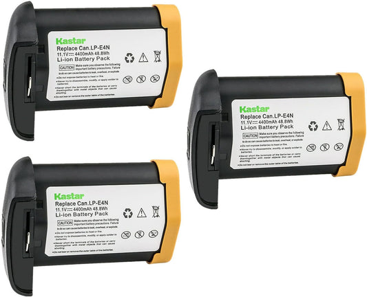 Kastar 3-Pack 11.1V 4400mAh LP-E4N Battery Replacement for Canon