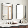 Black Bathroom Mirror 24x32 in Rectangle Wall Mirror - Sleek Modern