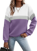 TICTICMIMI Women's Long Sleeve Color Block Pullover - Cozy Everyday