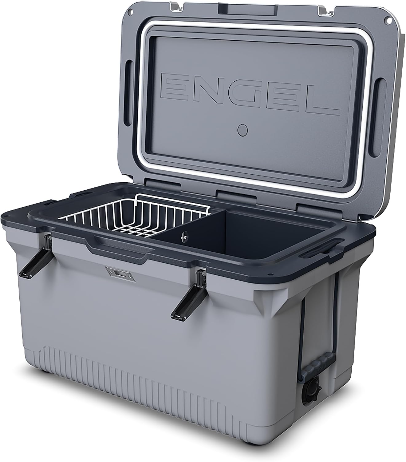 ENGEL 60 QT Cooler - Keeps Ice Fresh 7 Days - Includes Basket & Divider