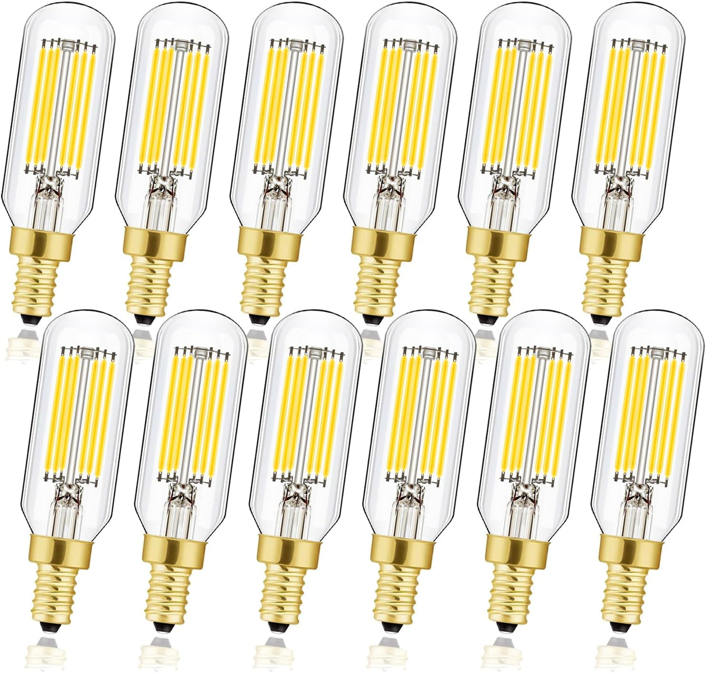 Leools Dimmable t6 LED Bulb 60W Candelabra Clear 12Pack