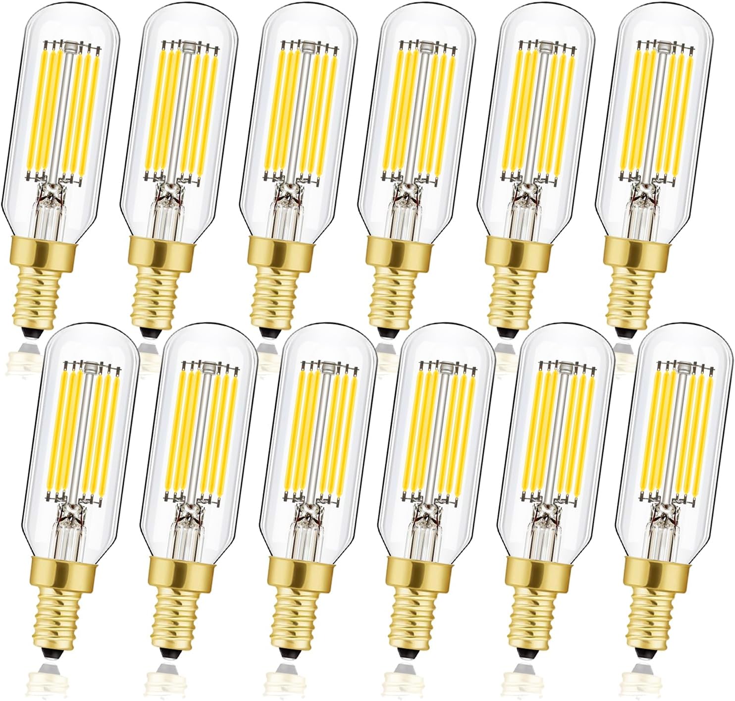 Leools Dimmable t6 LED Bulb 60W Candelabra Clear 12Pack