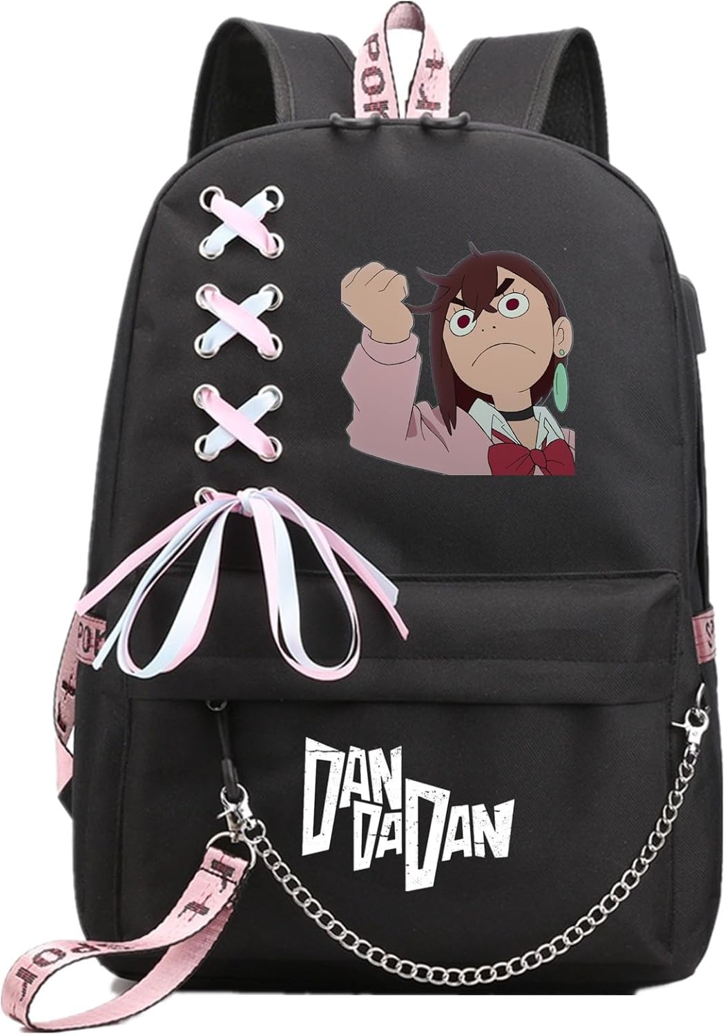 Anime DanDaDan Backpack with USB Port and Headphone Jack